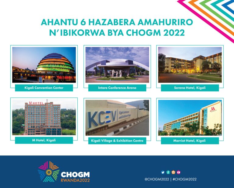 Kigali: Ahantu 6 hazabera amahuriro n’ibikorwa bya CHOGM 2022