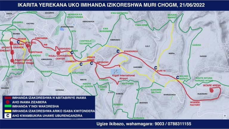 CHOGM: Uko imihanda izakoreshwa kuri uyu wa 21 Kamena 2022
