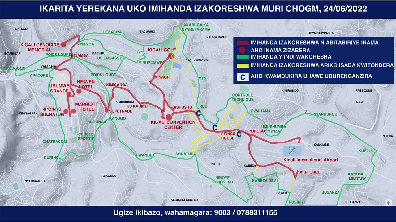 Uko imihanda ikoreshwa kuri uyu wa 24 Kamena 2022
