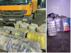 Iburengerazuba: Abantu batatu bafatanywe amabaro 25 y’imyenda ya caguwa