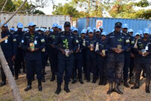 Sudani y’Epfo: Abapolisi b’u Rwanda bakoze umuganda wo gutera ibiti