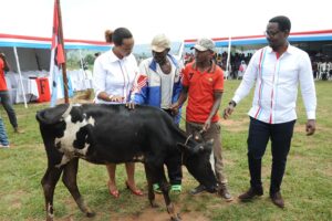 Bumbogo: Abanyamuryango ba FPR Inkotanyi bagabiye inka imiryango 3