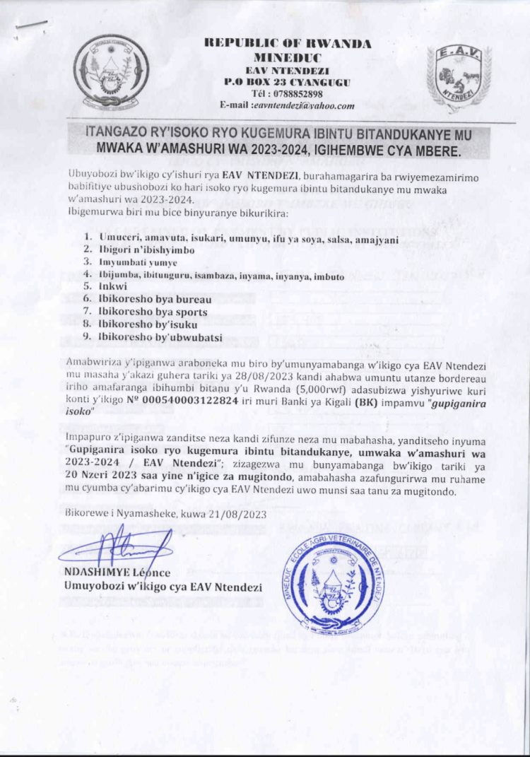 » EAV NTENDEZI: Isoko ryo kugemura ibiribwa, inkwi, ibikoresho byo mu ...