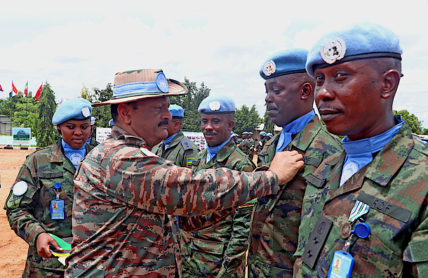 Ingabo z’u Rwanda muri UNMISS zambitswe imidali y’ishimwe