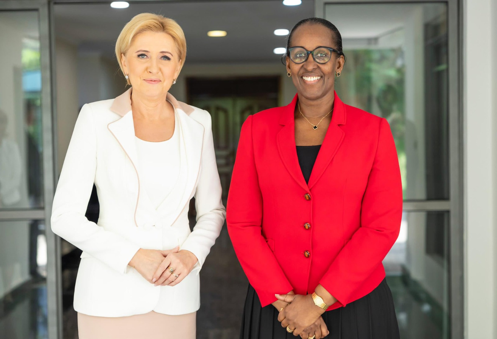 Madamu Jeannette Kagame yakiriye Agata Madamu wa Perezida wa Polonye