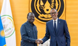 Perezida Kagame yahuye na Raila Odinga witegura kuyobora AUC