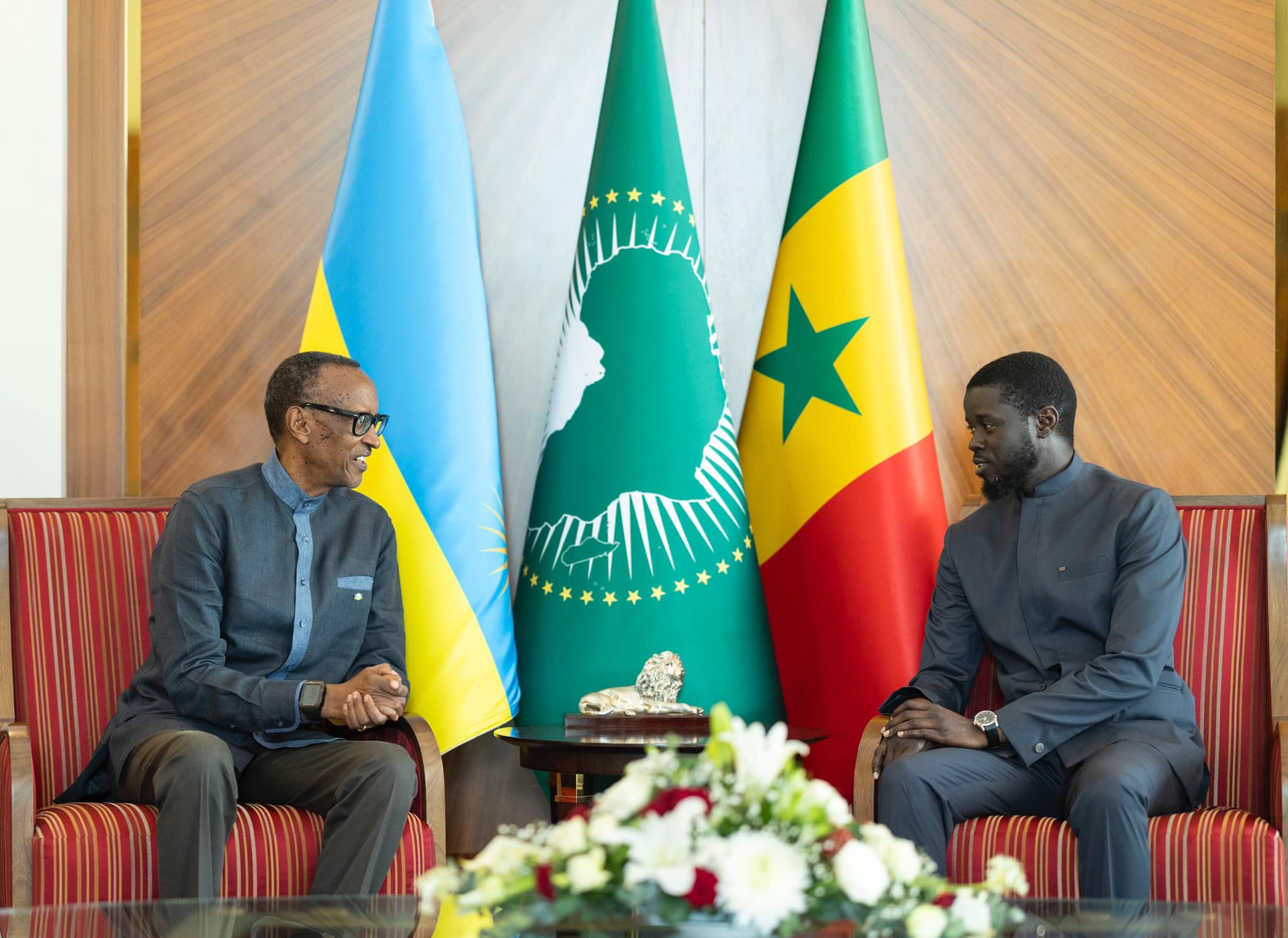 Perezida Kagame yaganiriye na Diomaye mu muhezo