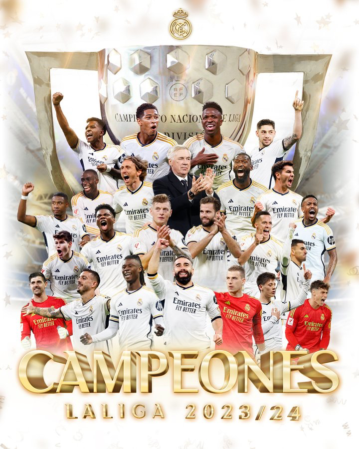 Espagne: Real Madrid yegukanye igikombe cya Shampiyona