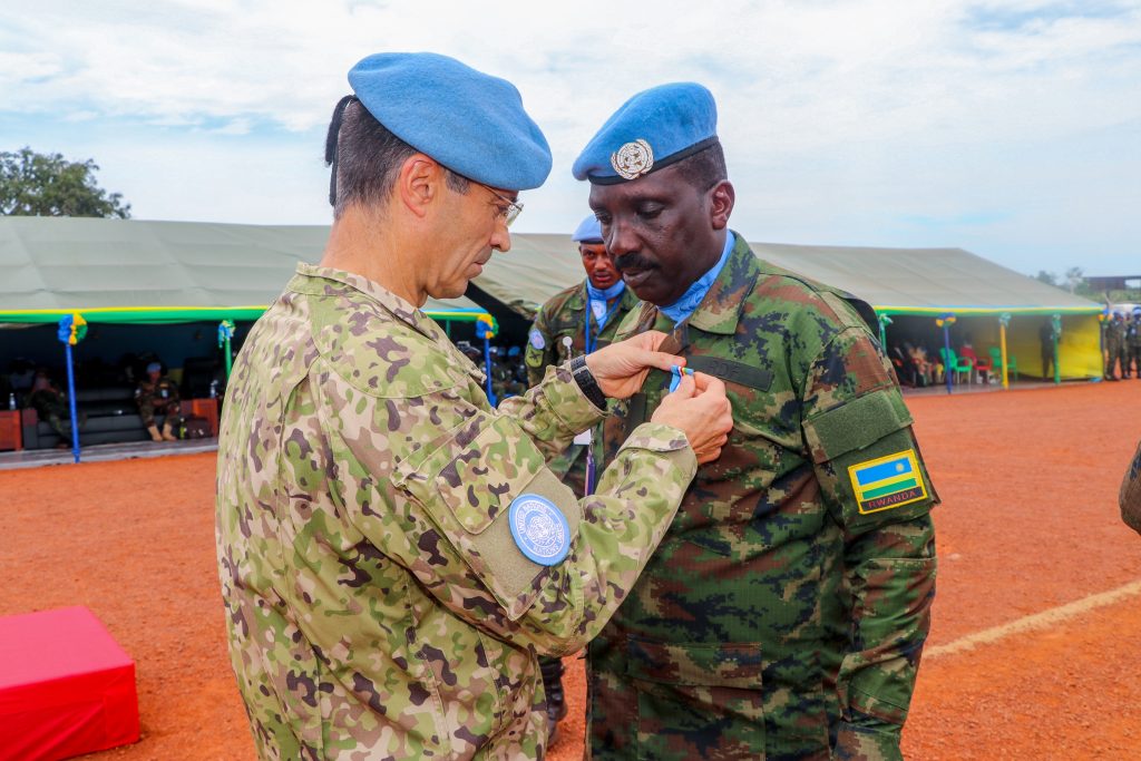 Santarafurika: Ingabo z’u Rwanda zambitswe imidali y’ishimwe