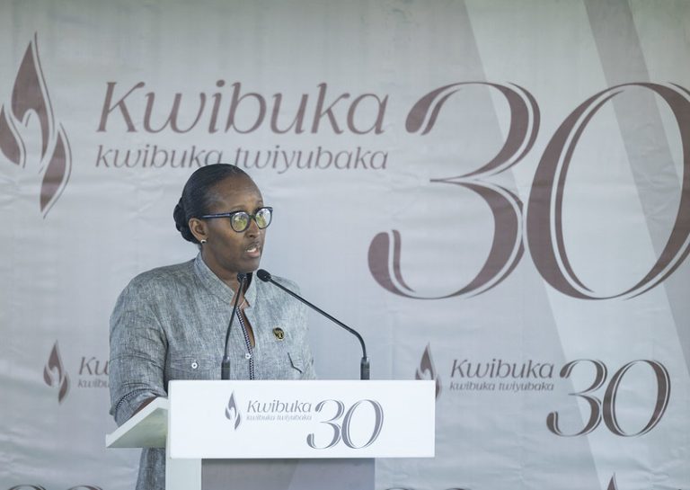 Kwibuka30: Madamu Jeannette Kagame yasabye Abanyarwanda kwigira ku Basesero