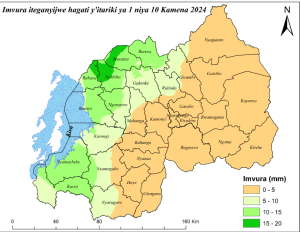 Hateganyijwe imvura iri munsi y’ikigero cy’impuzandengo cy’isanzwe igwa