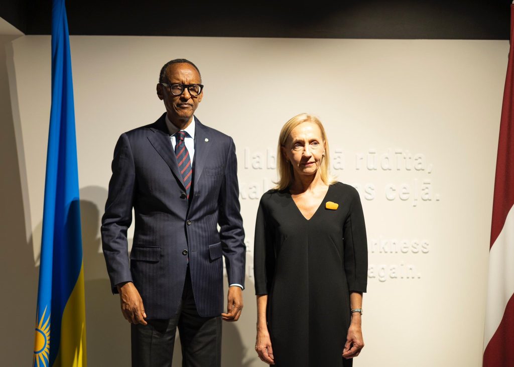 Perezida Kagame yageze i Riga muri Latvia, mu ruzinduko rw’iminsi 3