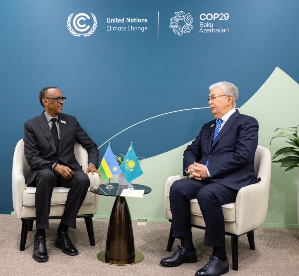 Perezida Kagame yagiranye ibiganiro na mugenzi we wa Kazakhstan