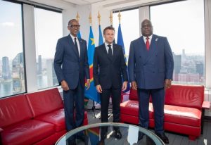 Ibiganiro bya Perezida Macron, Kagame na Tshisekedi ku mutekano muke i Goma 