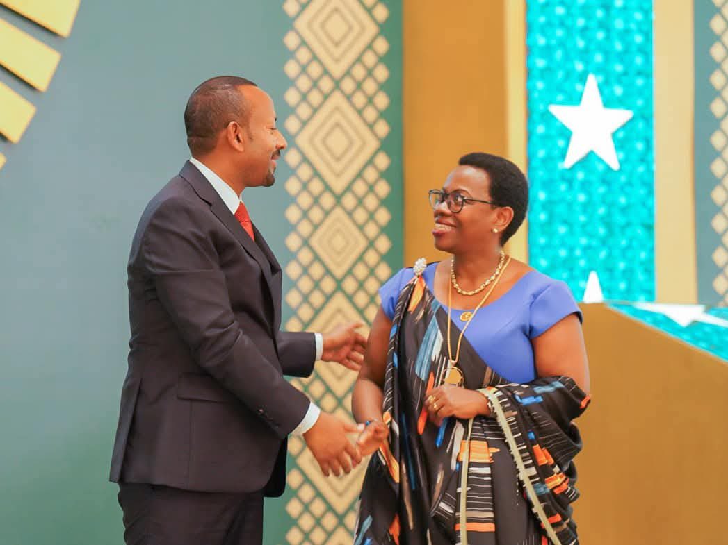 Dr. Monique Nsanzabaganwa yashimiwe akazi yakoze muri AU