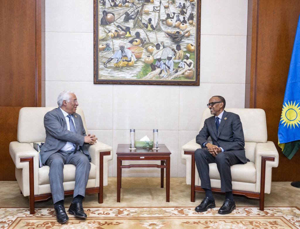 Perezida Kagame na Antonio Costa baganiriye ku  makimbirane muri RDC 