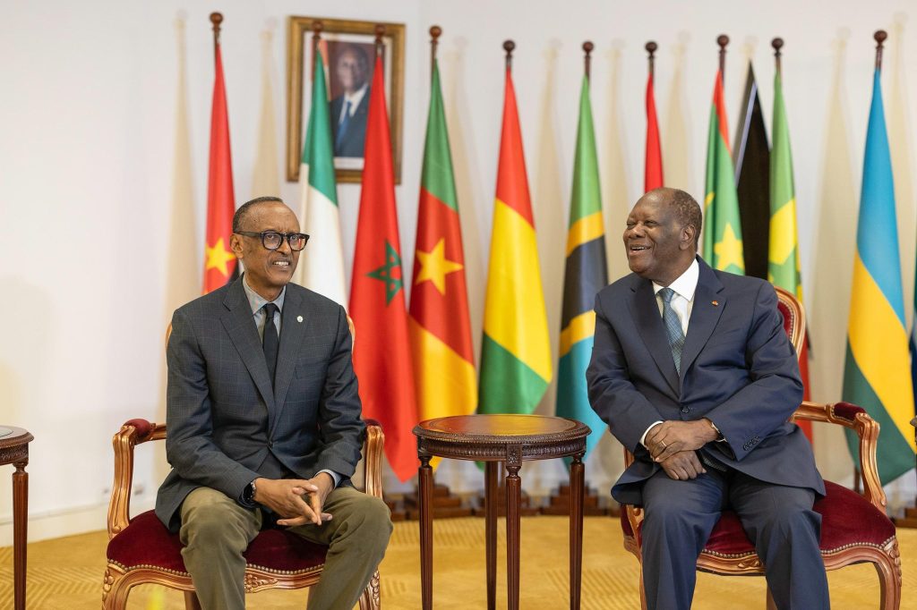 Perezida Kagame yaganiriye na mugenzi we wa Côte d’Ivoire