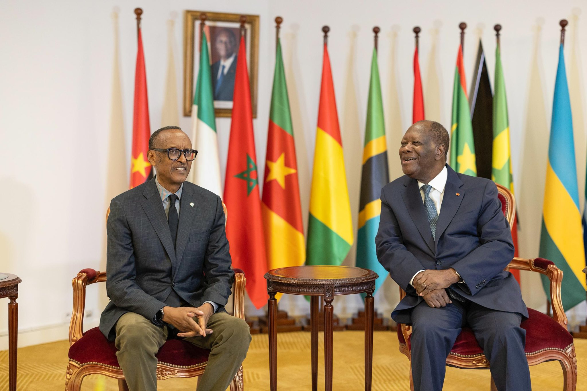 Perezida Kagame yaganiriye na mugenzi we wa Côte d’Ivoire