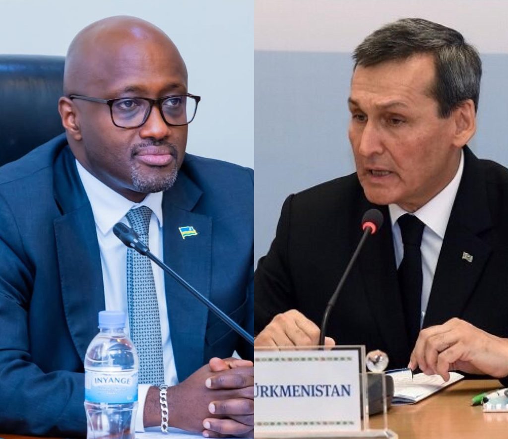 Minisitiri Nduhungirehe yaganiriye na mugenzi we wa Turkmenistan