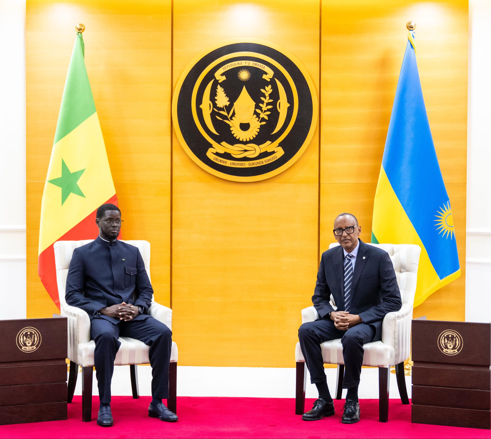 Perezida Kagame yakiriye mugenzi we wa Senegal<strong>Diomaye Faye</strong>