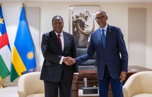 Perezida Kagame yaganiriye na mugenzi we Touadéra ku bufatanye