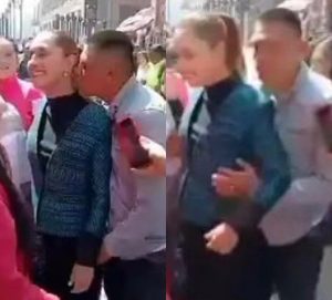 Perezida wa Mexique yakorakowe ku mabere n’umugabo  mu ruhame
