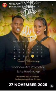 Micky na AG Promoter batangaje itariki y’ubukwe bwabo