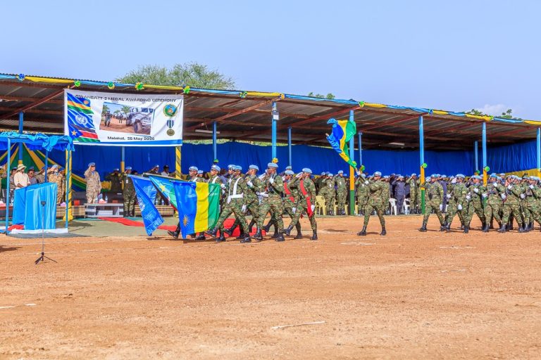 Sudan y’Epfo: Ingabo z’u Rwanda zambitswe imidali y’ishimwe