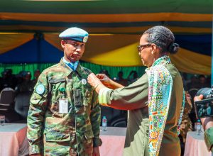 Santarafurika: Abasirikare b’u Rwanda bari mu butumwa bwa Loni bahawe imidali y’ishimwe