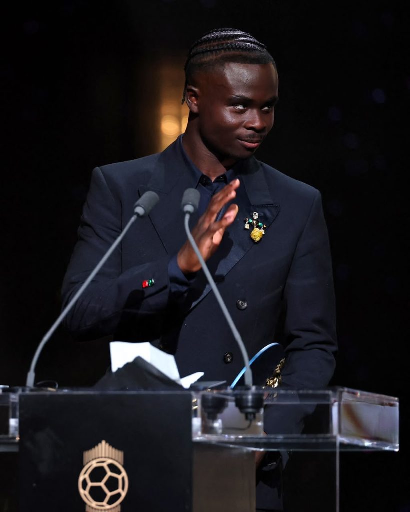 Bukayo Saka yasomye inkuru y’umwana wo mu Rwanda mu bihembo bya Ballon d’Or 2026